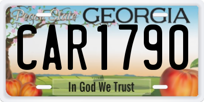 GA license plate CAR1790