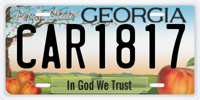 GA license plate CAR1817