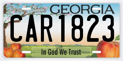 GA license plate CAR1823