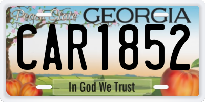 GA license plate CAR1852