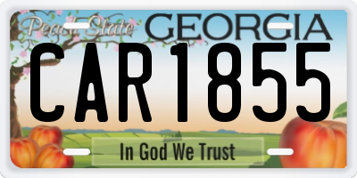 GA license plate CAR1855