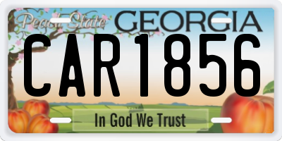 GA license plate CAR1856