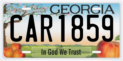 GA license plate CAR1859