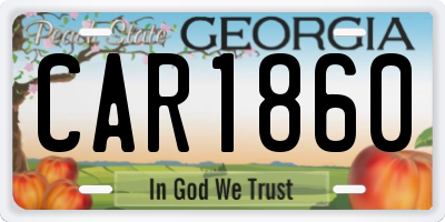 GA license plate CAR1860