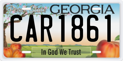 GA license plate CAR1861