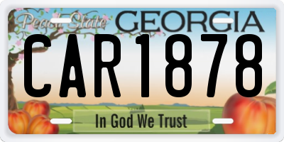 GA license plate CAR1878