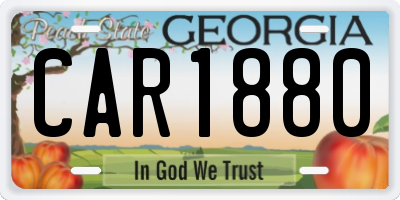 GA license plate CAR1880
