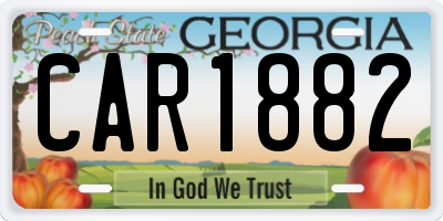 GA license plate CAR1882