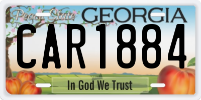 GA license plate CAR1884