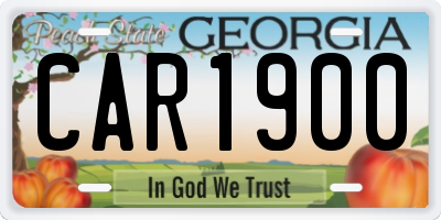 GA license plate CAR1900