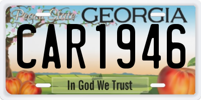 GA license plate CAR1946