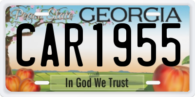 GA license plate CAR1955