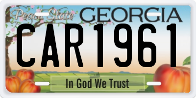 GA license plate CAR1961