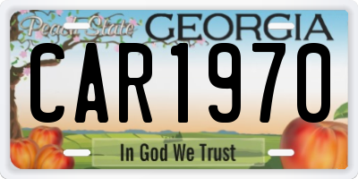 GA license plate CAR1970