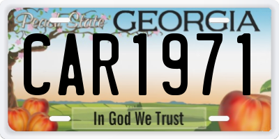 GA license plate CAR1971