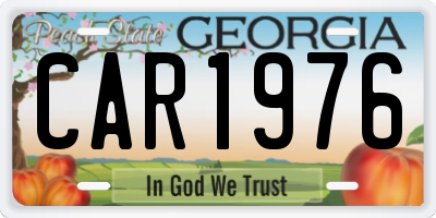 GA license plate CAR1976