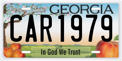 GA license plate CAR1979