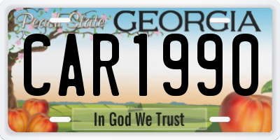 GA license plate CAR1990