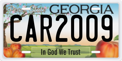 GA license plate CAR2009