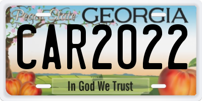 GA license plate CAR2022