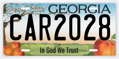 GA license plate CAR2028