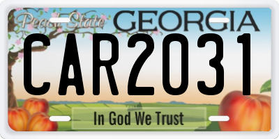 GA license plate CAR2031