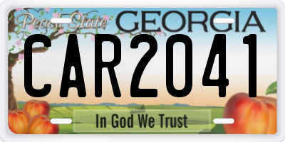GA license plate CAR2041