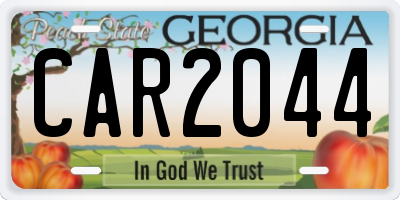 GA license plate CAR2044