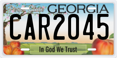 GA license plate CAR2045