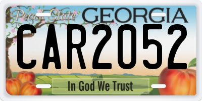 GA license plate CAR2052