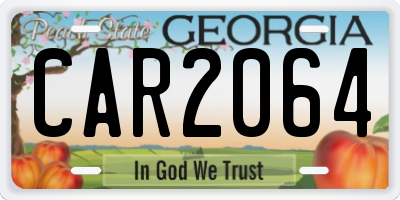 GA license plate CAR2064