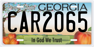 GA license plate CAR2065