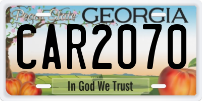 GA license plate CAR2070