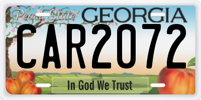GA license plate CAR2072