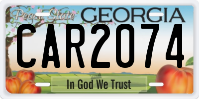 GA license plate CAR2074