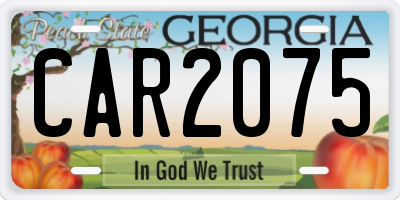 GA license plate CAR2075