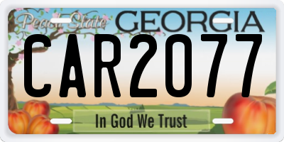 GA license plate CAR2077