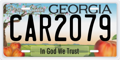 GA license plate CAR2079