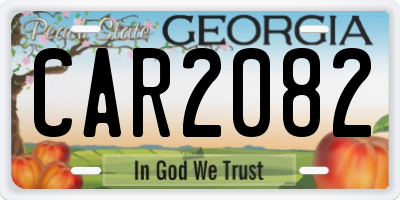 GA license plate CAR2082