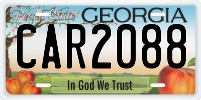 GA license plate CAR2088