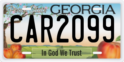 GA license plate CAR2099