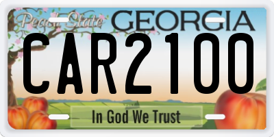 GA license plate CAR2100