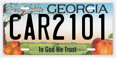 GA license plate CAR2101