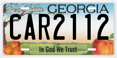 GA license plate CAR2112