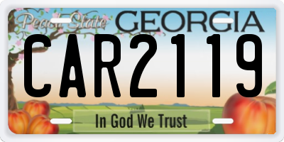 GA license plate CAR2119
