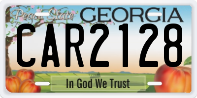 GA license plate CAR2128