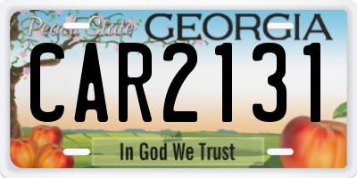 GA license plate CAR2131