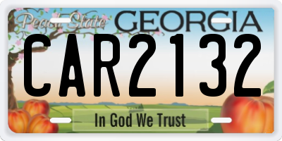 GA license plate CAR2132