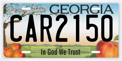 GA license plate CAR2150