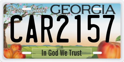 GA license plate CAR2157